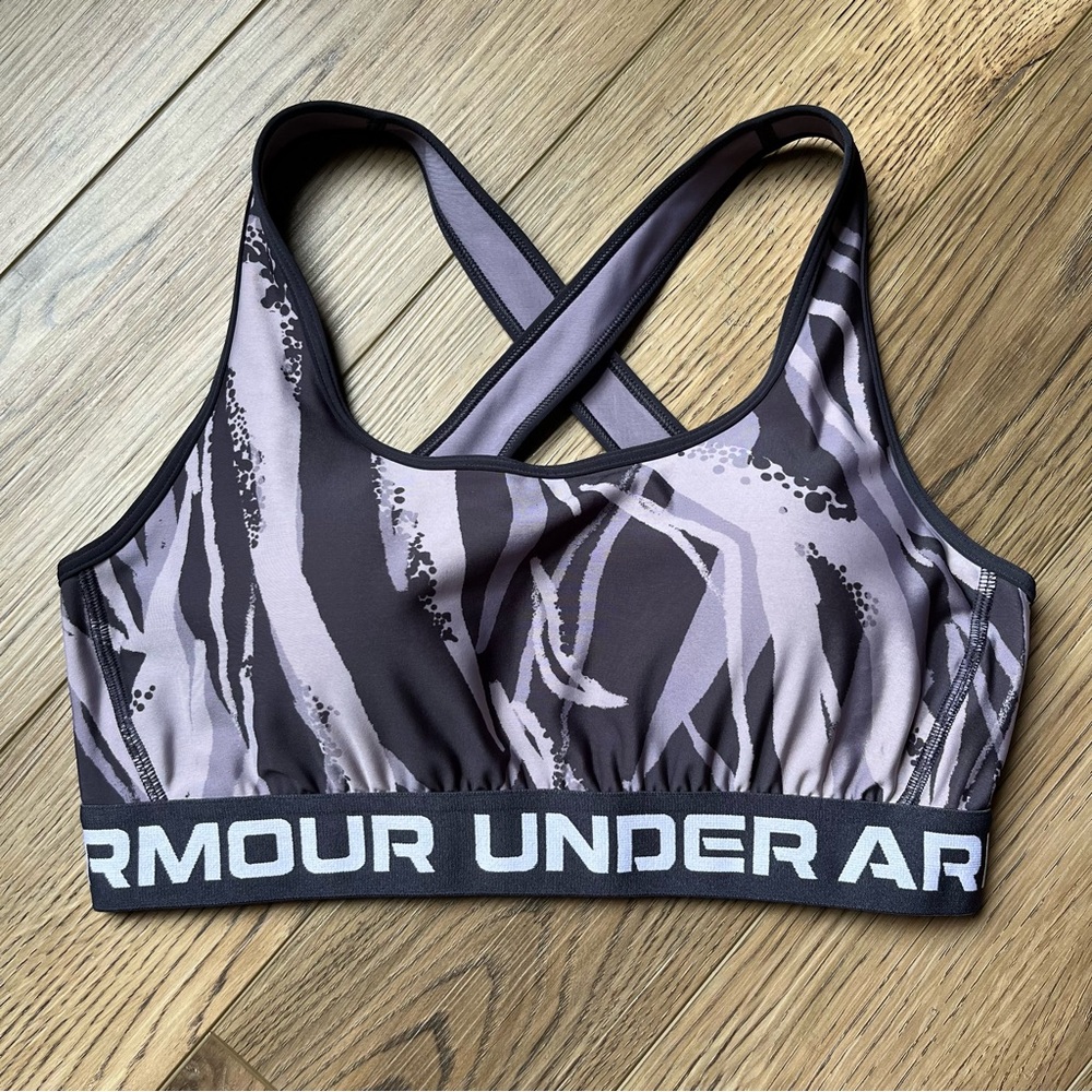 Under Armour Women's Crisscross Sports Bra - Black and Gray